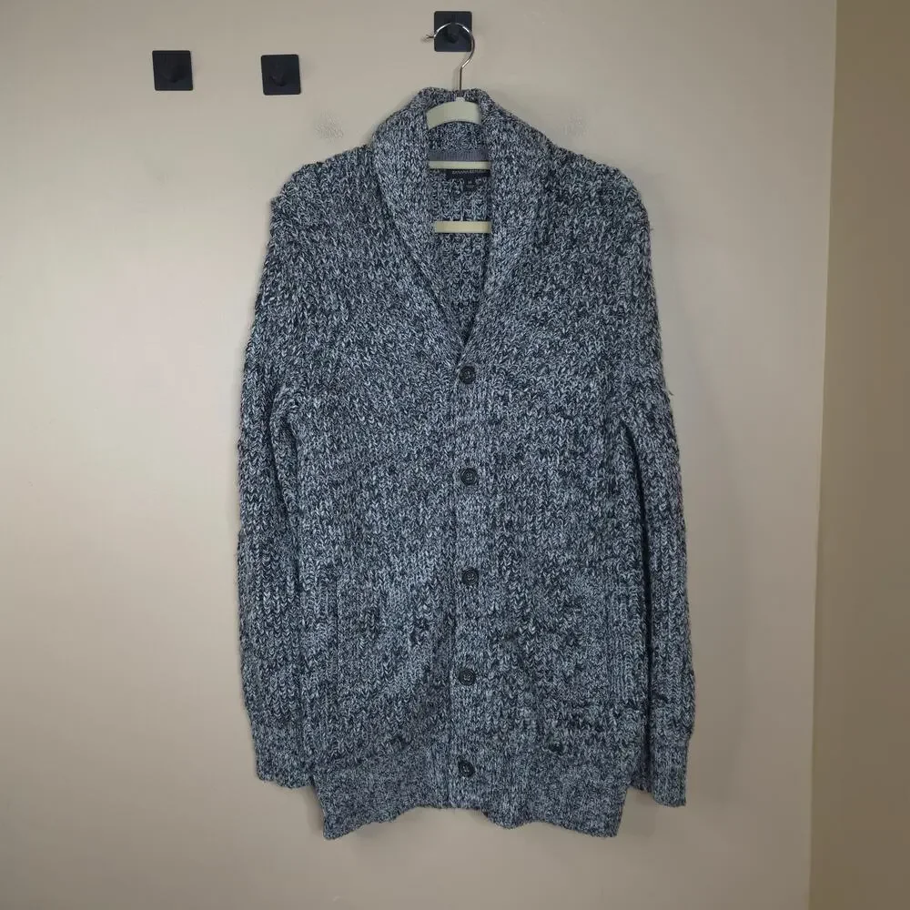 Banana Republic Gray Marled Button Front Grandpa Cardigan Sweater Size M